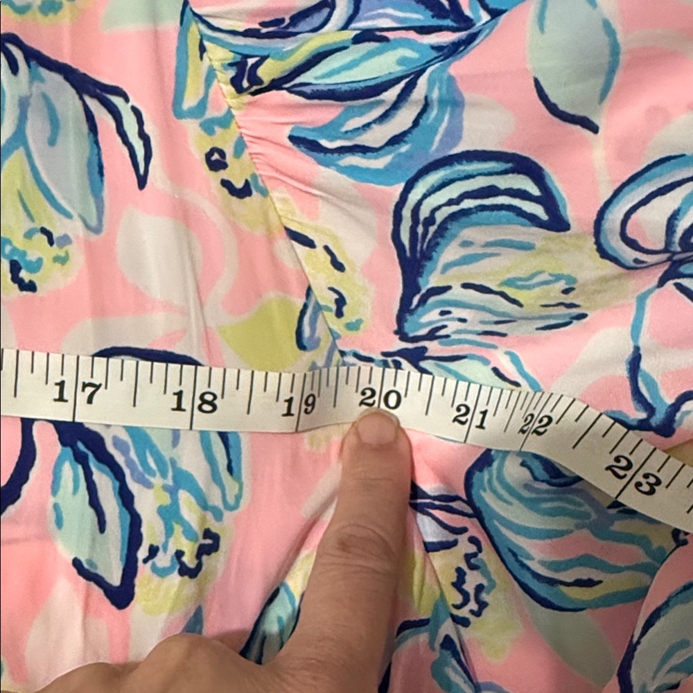Lilly Pulitzer Maisel Pink Blue Top Floral Long Sleeve Gold Buttons NEW XL 14 16 - Picture 10 of 13